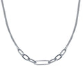 Rhodium Plated 925 Sterling Silver Cuban Paperclip Chain Necklace - ITN00151-RH