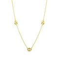 Gold Plated 925 Sterling Silver 3 Puffed Mariner Adjustable Link Necklace - ITN00158-GP