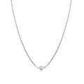 Rhodium Plated 925 Sterling Silver Rope Clear CZ Adjustable Link Necklace - ITN00160-RH
