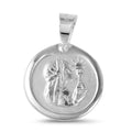 Silver 925 High Polished DC Communion Medallion Matte Finish for Girl - JCA012-10