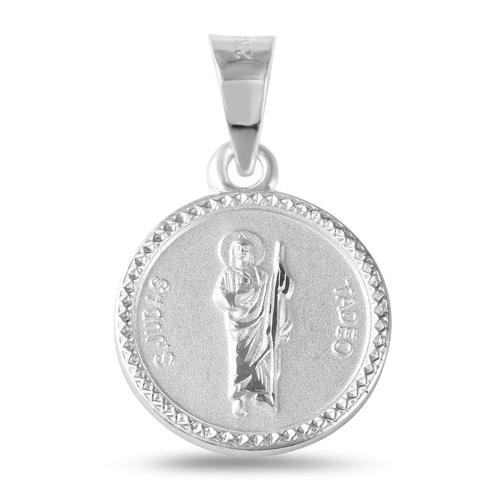 Silver 925 High Polished Saint Jude Medallion - JCA013-5