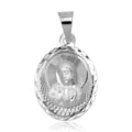 High Polished 925 Sterling Silver DC Lady of Guadalupe Medallion Charm - JCA037-2