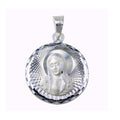 High Polished 925 Sterling Silver Diamond Cut Guadalupe Medallion - JCA041-2