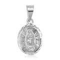 High Polished 925 Sterling Silver DC Our Lady of Guadalupe Charm Pendant - JCA047-1