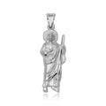High Polished 925 Sterling Silver Medium St. Jude Charm Pendant - JCA072-1