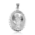 High Polished 925 Sterling Silver DC St. Jude Oval Medallion Pendant - JCA097-5