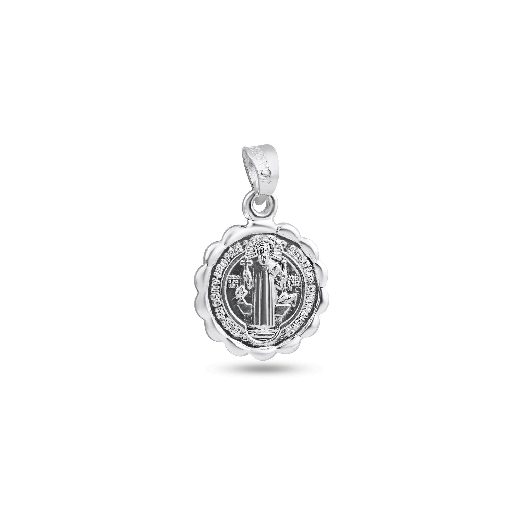 High Polished 925 Sterling Silver Edge San Benito Medallion Pendant - JCA109-T13
