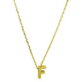 Gold Plated 925 Sterling Silver Small Initial F Necklace - JCP00001GP-F