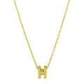 Gold Plated 925 Sterling Silver Small Initial H Necklace - JCP00001GP-H