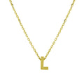 Gold Plated 925 Sterling Silver Small Initial L Necklace - JCP00001GP-L