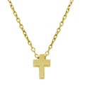 Gold Plated 925 Sterling Silver Mini Cross Pendant Necklace - JCP00002GP