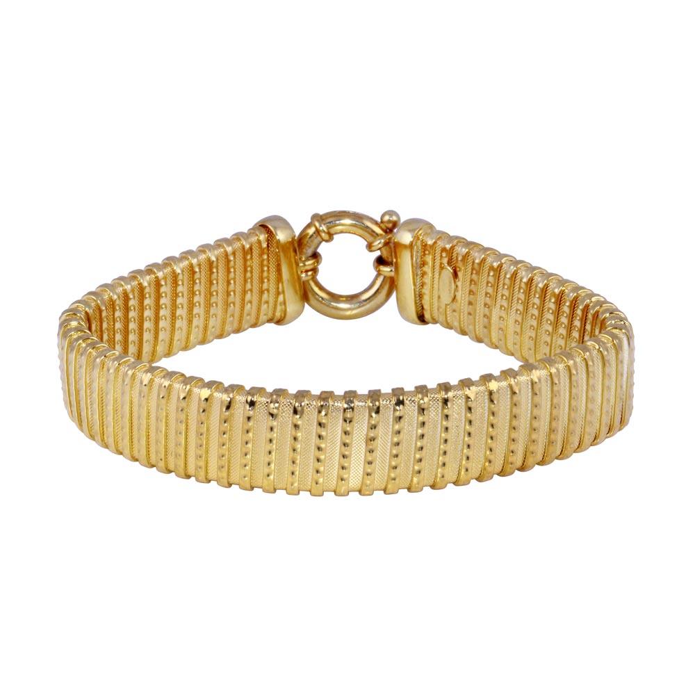 925 Gold Plated Mesh Italian Bracelet - JPB00017GP