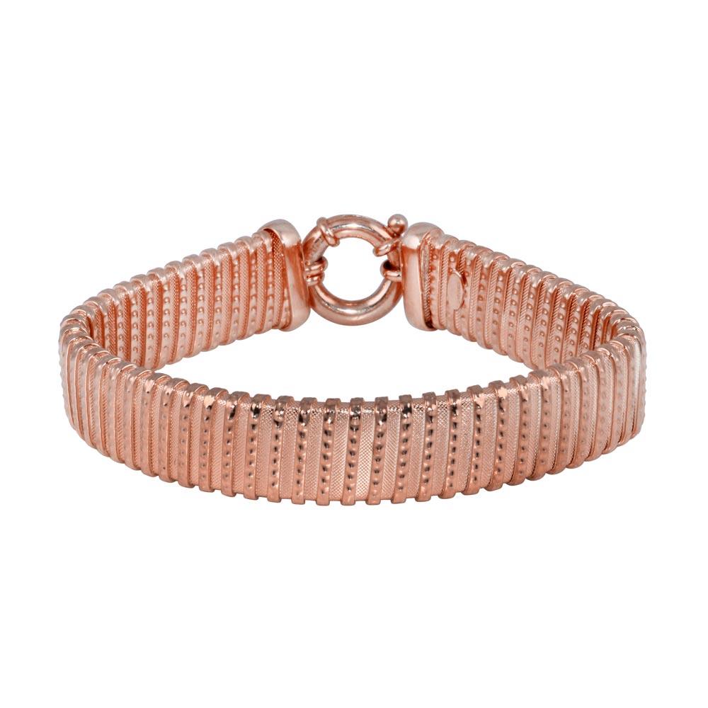 925 Rose Gold Plated Mesh Italian Bracelet - JPB00017RGP
