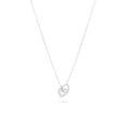 Rhodium Plated 925 Sterling Silver Intertwined Synthetic Pearl Heart Adjustable Necklace - JTN00002