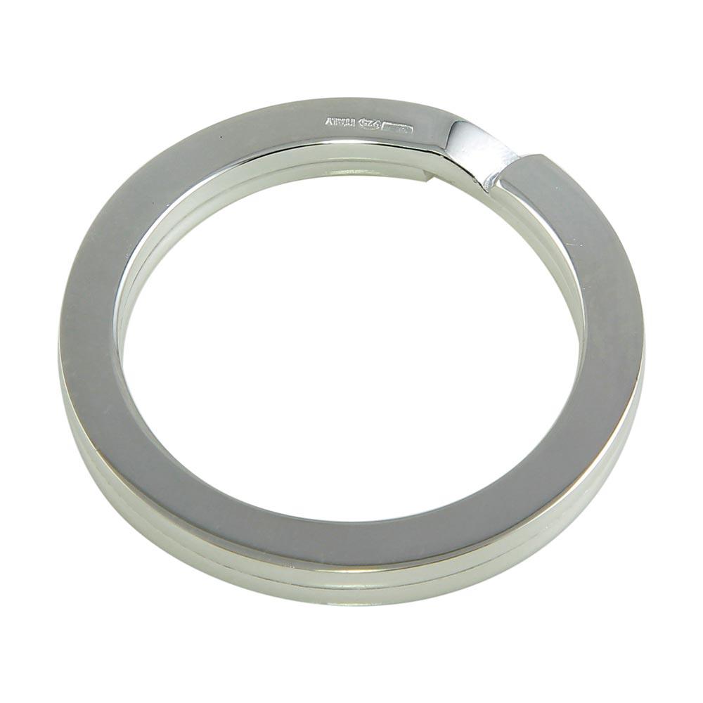 High Polished 925 Sterling Silver Circle Keychain - KEYCHAIN19