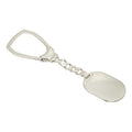 Rhodium Plated 925 Sterling Silver Engravable Keychain - KEYCHAIN21