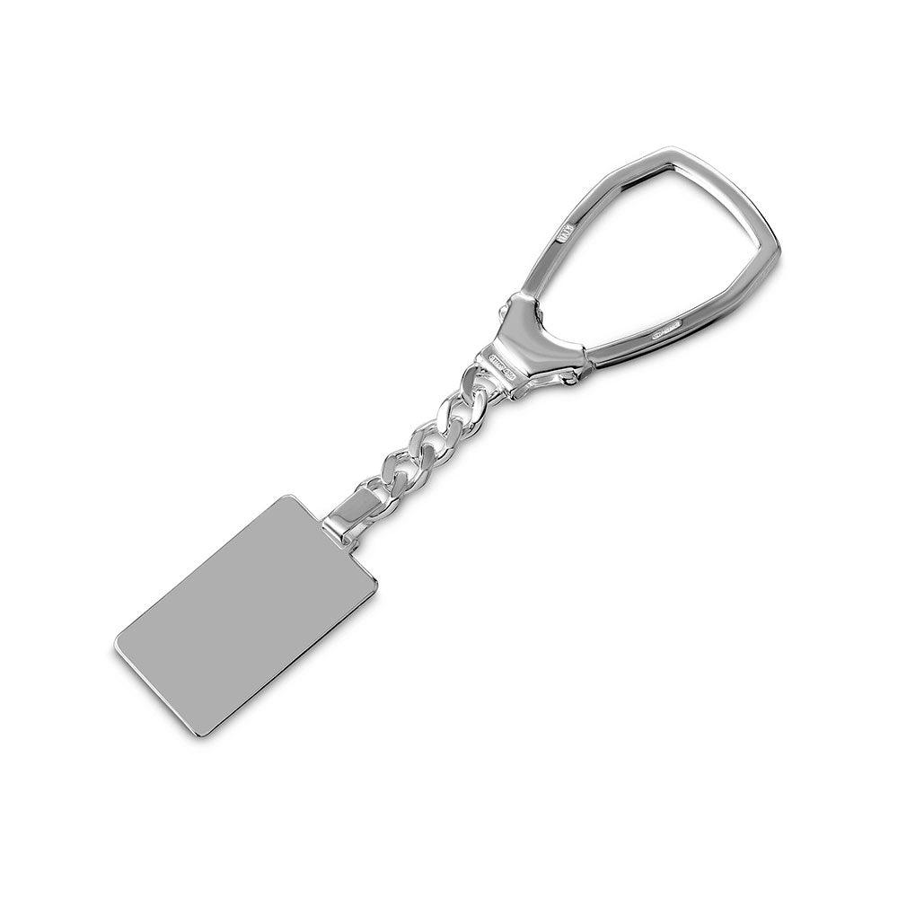 Silver 925 High Polished Rectangle Key Chain - KEYCHAIN9