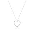 Rhodium Plated 925 Sterling Silver Lab Grown Diamond Heart Pendant Adjustable Necklace - LGMN00001
