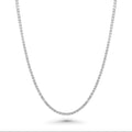 Rhodium Plated 925 Sterling Silver Round Lab Grown 2mm Tennis Necklace - LGMN00021