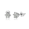 925 Sterling Silver Moissanite 0.5 Carat 6mm Round Push Back Earring - MBGE00001