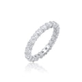 Rhodium Plated 925 Sterling Silver Moissanite Eternity Band 2.8mm Ring - MDGR00002