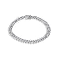 Rhodium Plated 925 Sterling Silver Monaco Moissanite Stone 5mm Bracelet - MGMB00129