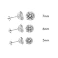 Rhodium Plated 925 Sterling Silver Moissanite Stone Round Push Back Earring - MGME00008