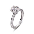 Rhodium Plated 925 Sterling Silver Moissanite Stone Engagement Ring - MGMR00009