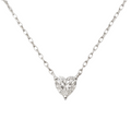 Rhodium Plated 925 Sterling Silver 0.5ct Moissanite Heart 5mm Pendant Adjustable Necklace - MPAN0005