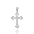 Rhodium Plated 925 Sterling Silver Moissanite Encrusted 25mm x 34mm Pendant - MPAP0001