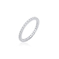 Rhodium Plated 925 Sterling Silver Moissanite 2mm Eternity Ring - MPAR00040