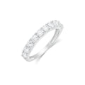 Rhodium Plated 925 Sterling Silver Round Cut Moissanite Half Eternity 3mm Ring - MTGR00030