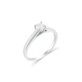 Rhodium Plated 925 Sterling Silver Round Cut Moissanite Solitaire Ring - MTGR00032
