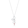 Rhodium Plated 925 Sterling Silver Color Bow Necklace - N00003