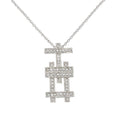 Rhodium Plated 925 Sterling Silver Symbol Necklace with CZ - N000012