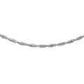 Rhodium Plated Two-Tone 925 Sterling Silver 2 Layer Omega Spring 180 Chain 2.7mm - CH903 RH