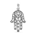 925 Sterling Silver Oxidized Filigree Hamsa Pendant - OXP00012