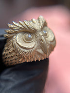 Owl Face Ring — detail 3