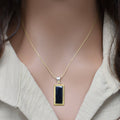 Three-Tone 925 Sterling Silver Bar Pendant - SPP00046