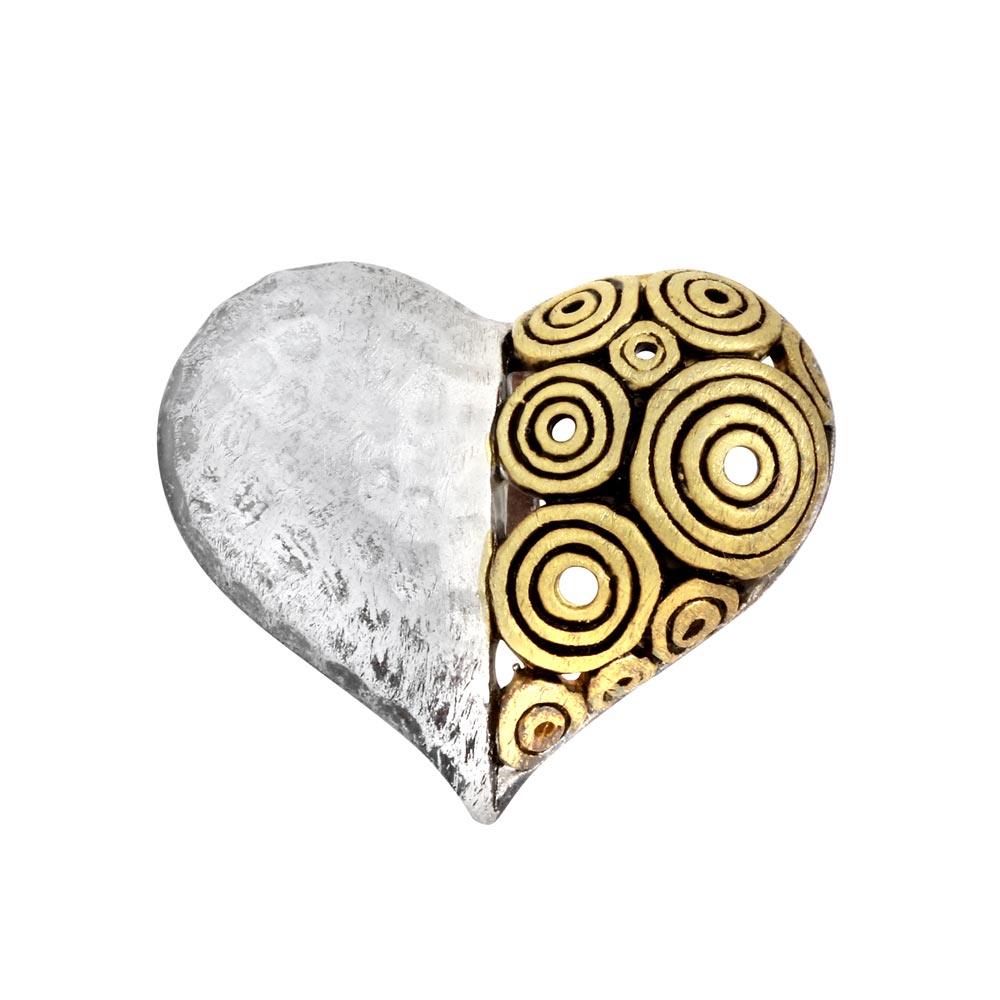 Two-Tone 925 Sterling Silver Pendant - P 66447