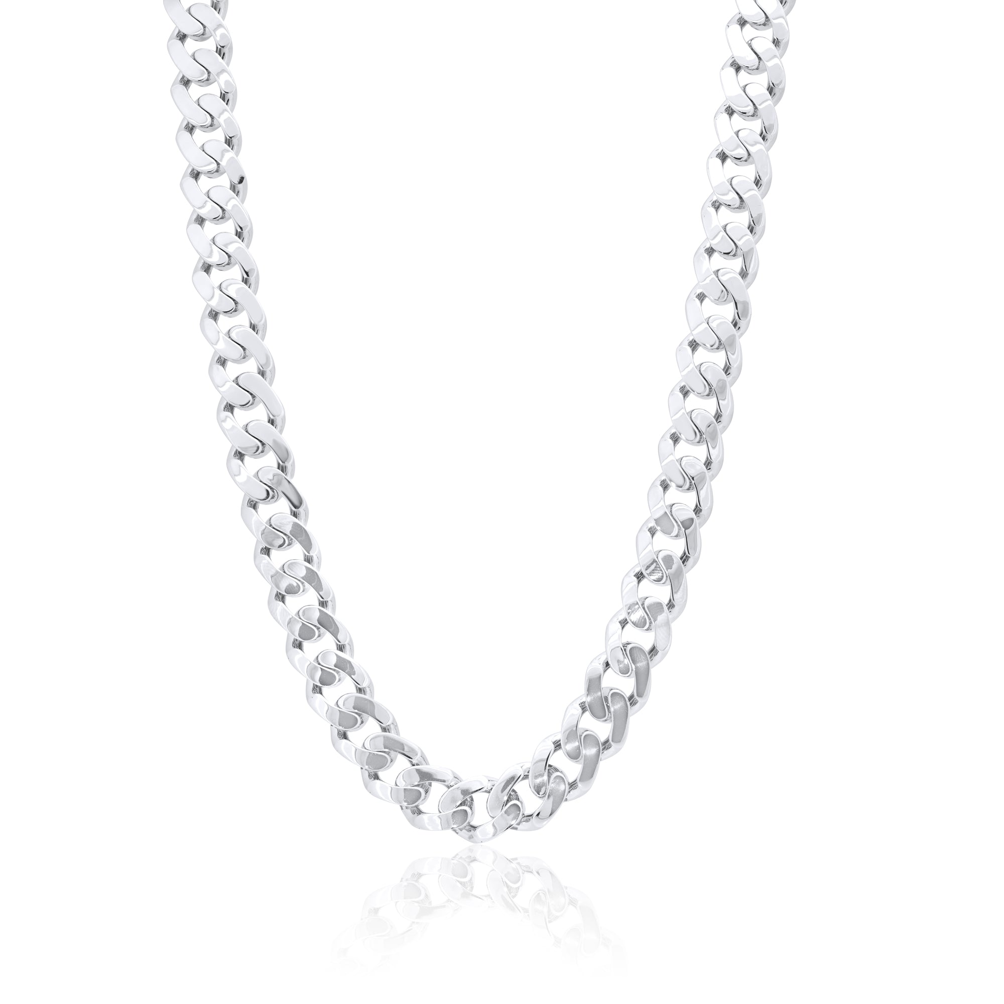 Rhodium Plated 925 Sterling Silver Miami Curb Link 5.8mm Chain or Bracelet - GMN00239 | GMB00165