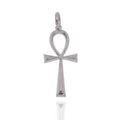 Rhodium Plated 925 Sterling Silver The Ankh Cross 10mm x 20mm Pendant - GMP00207