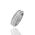 Rhodium Plated 925 Sterling Silver 5.4mm Triple Row Eternity Band Clear CZ Ring - GMR00446