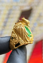 Phoenix Wrapped Around Jade Ring — detail 2