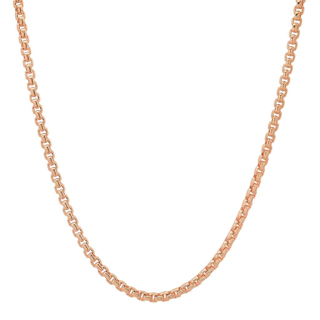3MM Solid Rounded Box Chain in rose gold