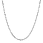 3MM Solid Rounded Box Chain in white gold