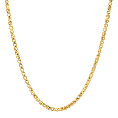 3MM Solid Rounded Box Chain in yellow gold