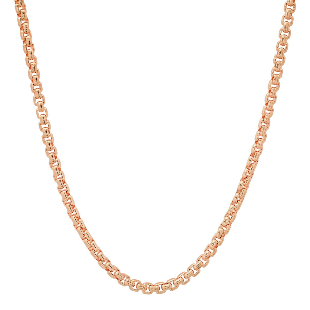 4MM Solid Rounded Box Chain in rose gold