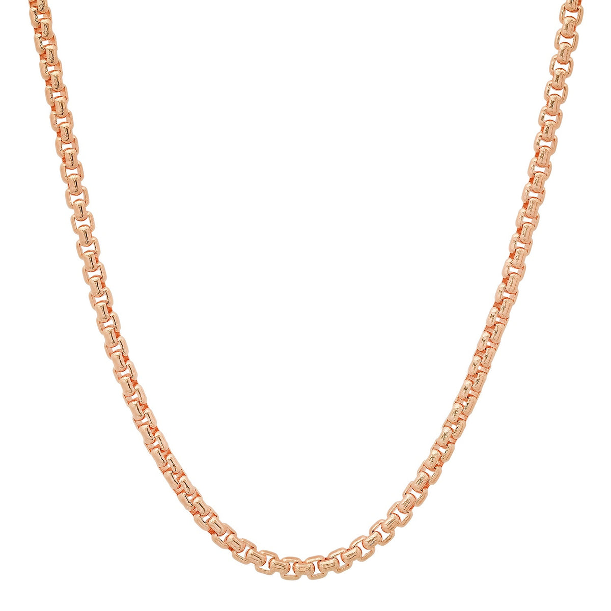 4MM Solid Rounded Box Chain in rose gold