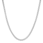 4MM Solid Rounded Box Chain in white gold